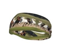 Bandeau de sport tendance décoratif FUUNTL Chevaux au galop pour homme et femme