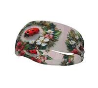 Bandeau de sport tendance décoratif FUUNTL coccinelle dans une couronne pour homme et femme