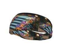 Bandeau de sport tendance décoratif FUUNTL Flower Bed on the steps Picture Headbands for men and women