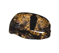 Bandeau de sport tendance décoratif FUUNTL The Deep Eyed Leopard Picture Bandeaux pour homme et femme