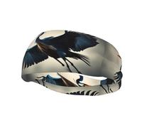 Bandeau de sport tendance décoratif WHJSSF Flying Birds Crane Heron Image Moisture wicking Elastic suitable for Cycling Yoga Running