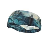 Bandeau de sport tendance décoratif YYHWHJDE baleine sous le château pour homme et femme