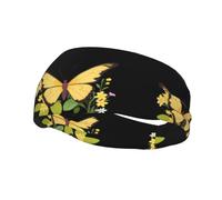 Bandeau de sport tendance décoratif YYHWHJDE Big Butterfly et petites fleurs pour homme et femme