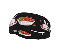 Bandeau de sport tendance décoratif YYHWHJDE Bunny in the Strawberry Pattern Headbands for men and women