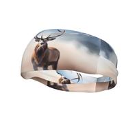 Bandeau de sport tendance décoratif YYHWHJDE Deer in the Mist Pattern Headbands for men and women