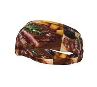 Bandeau de sport tendance décoratif YYHWHJDE Delicious Steak. Bandeaux à motifs pour hommes et femmes