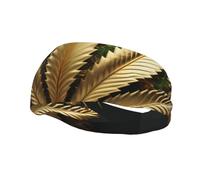 Bandeau de sport tendance décoratif YYHWHJDE Golden Cannabis Pattern Bandeaux pour hommes et femmes
