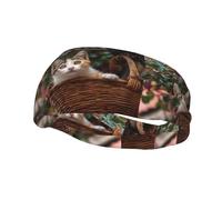 Bandeau de sport tendance décoratif YYHWHJDE Kitten in the basket Pattern Headbands for men and women