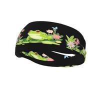 Bandeau de sport tendance décoratif YYHWHJDE Little Frog in the Floral Pattern Headbands for Men and Women