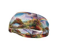 Bandeau de sport tendance décoratif YYHWHJDE Little World Under the Rainbow Pattern Bandeaux pour homme et femme