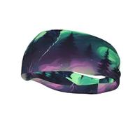 Bandeau de sport tendance décoratif YYHWHJDE loups hurlent dans les aurores boréales pour homme et femme