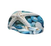 Bandeau de sport tendance décoratif YYHWHJDE Océan Mer Plage Coquillages Étoile de mer Bleu Motif Bandeaux pour homme et femme