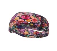 Bandeau de sport tendance décoratif YYHWHJDE Paper Cut Flowers Pattern Bandeaux pour hommes et femmes