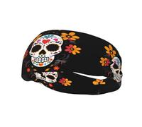 Bandeau de sport tendance et décoratif HJFCZH Day of the Dead Imprime évacuant l'humidité élastique adapté pour le cyclisme, le yoga, la course à pied