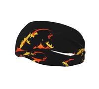Bandeau de sport tendance et décoratif HJFCZH Fire Dragon Under the Volcano Imprime Moisture Absorber Élastique adapté pour le cyclisme, le yoga, la course à pied
