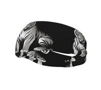 Bandeau de sport tendance et décoratif HJFCZH King of the Forest Imprime humidité élastique adapté pour le cyclisme, le yoga, la course à pied