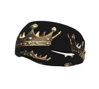 Bandeau de sport tendance et décoratif WHJSSF The King's Crown Impression élastique évacuant l'humidité adapté pour le cyclisme, le yoga, la course à pied