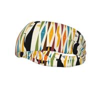 Bandeau de sport tendance WHJDPP Mid-Century Art moderne imprimé chat bandeaux Absorbe la sueur pour homme et femme