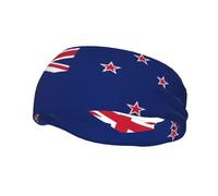 Bandeau de sport tendance WHJSHOP avec drapeau de la Nouvelle-Zélande - Absorbe la transpiration - Pour homme et femme
