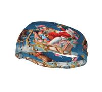 Bandeau de sport tendance Whjshop avec imprimé Merry Christmas pour homme et femme