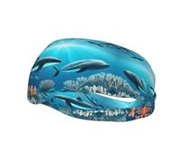 Bandeau de sport tendance WHJSHOP baleines sous la mer Bandeau imprimé Absorbe la transpiration pour homme et femme