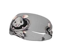 Bandeau de sport tendance WHJSHOP gris imprimé rat bandeau absorbant la transpiration pour homme et femme