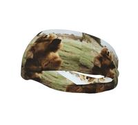 Bandeau de sport tendance Whjshop Hi Bear assis sur la pelouse avec imprimé absorbant la transpiration pour homme et femme