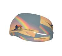 Bandeau de sport tendance WHJSHOP The House Under the Rainbow Printed Headbands Absorbe la transpiration pour homme et femme