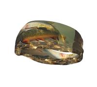 Bandeau de sport tendance YUGTAEE Brook Trout Fly Fishing Picture Headbands Absorbe la sueur pour homme et femme