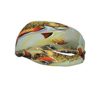 Bandeau de sport tendance YUGTAEE Brook Trout Fly Fishing Picture Headbands Absorbe la sueur pour homme et femme