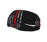 Bandeau de sport tendance YUGTAEE Firefighter Hache Red Line Drapeau Image Bandeaux Absorbe la sueur pour homme et femme