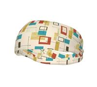 Bandeau de sport tendance YUGTAEE Mid Century Modern Picture Headbands Absorbe la transpiration pour homme et femme