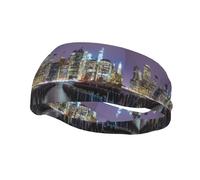 Bandeau de sport tendance YUGTAEE New York City Picture Headbands Absorbe la transpiration pour homme et femme