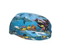 Bandeau de sport tendance YUGTAEE Ocean Dolphin Looking at You Picture Bandeaux Absorbe la transpiration pour homme et femme
