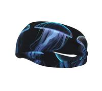 Bandeau de sport transparent avec motif méduses pour homme et femme, convient pour la course à pied, le yoga, le fitness, le football