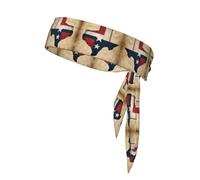 Bandeau de sport unisexe avec drapeau du Texas et deux étoiles blanches pour homme et femme
