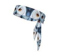 Bandeau de sport unisexe avec imprimé yeux de hibou enneigé pour le tennis, le cyclisme, le yoga