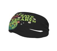Bandeau de Sport Unisexe élastique Alien Save The Earth pour Gym, Yoga, entraînement et Exercices, Bandeau Anti-Transpiration