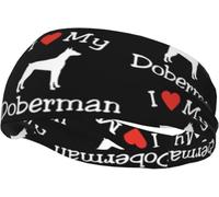 Bandeau de Sport Unisexe « J'aime Mon Chien Doberman » pour la Course à Pied