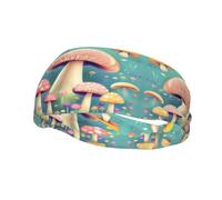 Bandeau de sport unisexe - Joli petit champignon - Bandeau élastique - Pour exercice, course à pied, cyclisme, yoga, fitness