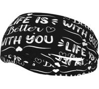 Bandeau de Sport Unisexe Life is Better with Love pour la Course à Pied