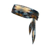 Bandeau de sport unisexe pour homme et femme, pierres bleues, mer, océan, lever de soleil, montagne, sport, entraînement, course à pied, bandeau athlétique unisexe