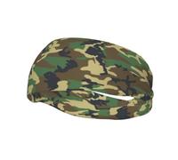 Bandeau de sport vert à imprimé camouflage militaire - Bandeaux de sport polyvalents pour enfants et adultes - Bandeau réglable