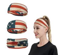 Bandeau de sport vintage avec drapeau américain américain pour homme et femme - Bandeau de transpiration pour homme et femme - Évacuation de l'humidité - Bandeau extensible pour la course à pied -