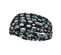 Bandeau de sport visage de panda noir et blanc pour course à pied, cyclisme, yoga, fitness
