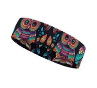 Bandeau de sudation, images de hibou colorées imprimées bandeau de sport bandeau mèche d'humidité bandeau pour course à pied, cyclisme, football, yoga pour femmes et hommes