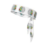 Bandeau de tennis avec image de cerveau géométrique avec impression scientifique - Convient pour le basket-ball, la course à pied et l'athlétisme