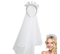 Bandeau de voile de mariée, bandeau de mariée en perles | Mariée à être bandeau avec voile | Bandeau de perles antidérapant pour décorations de fête d'enterrement de vie de jeune fille, fête prénuptia