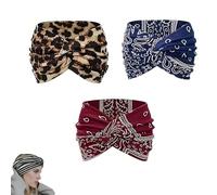 Bandeau de yoga croisé imprimé Aurali Acssart, large style bohème, antidérapant, en tissu doux, accessoire for cheveux(#C)