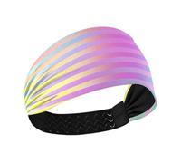 Bandeau de yoga extensible à rayures colorées avec motif laser pour femme pour le yoga, le maquillage, le lavage du visage bandas para el cabello deportivas